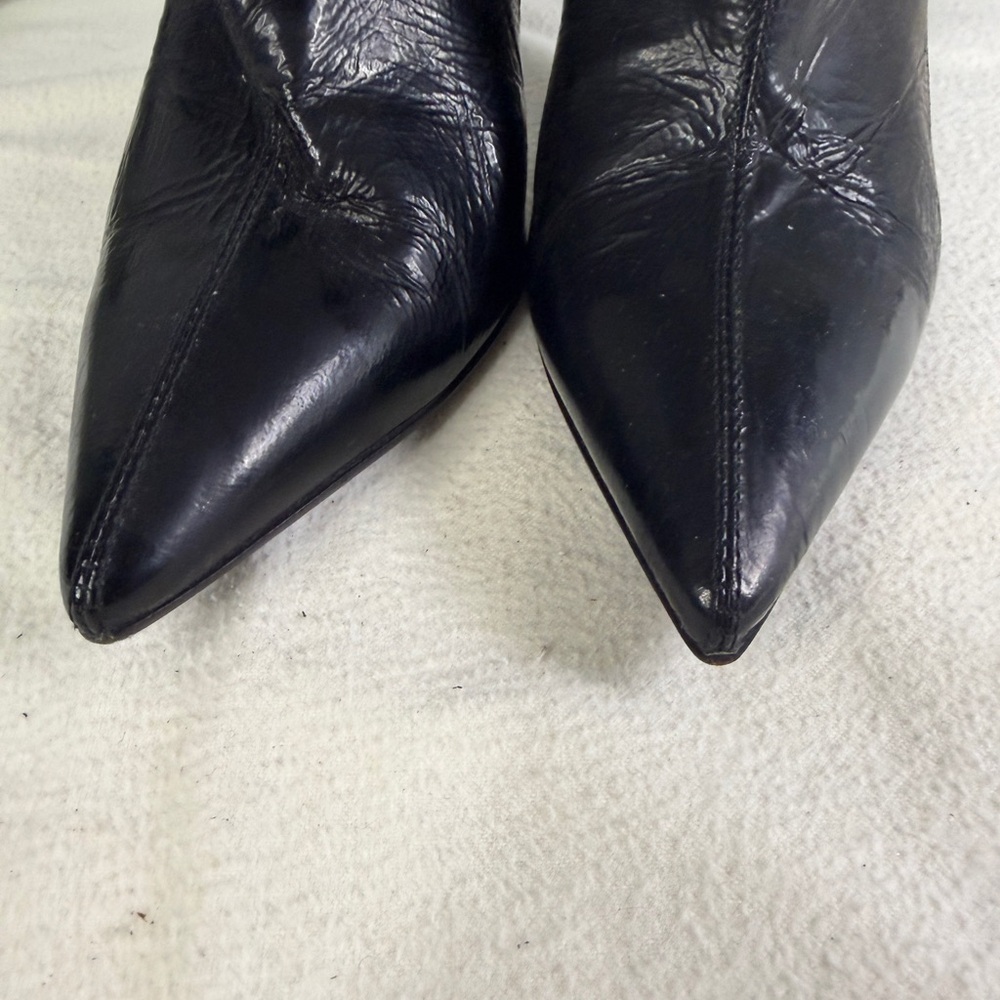 Le Château Luxe Black Leather Stiletto Ankle Boots Made in Italy Size 38 - Picture 4 of 14